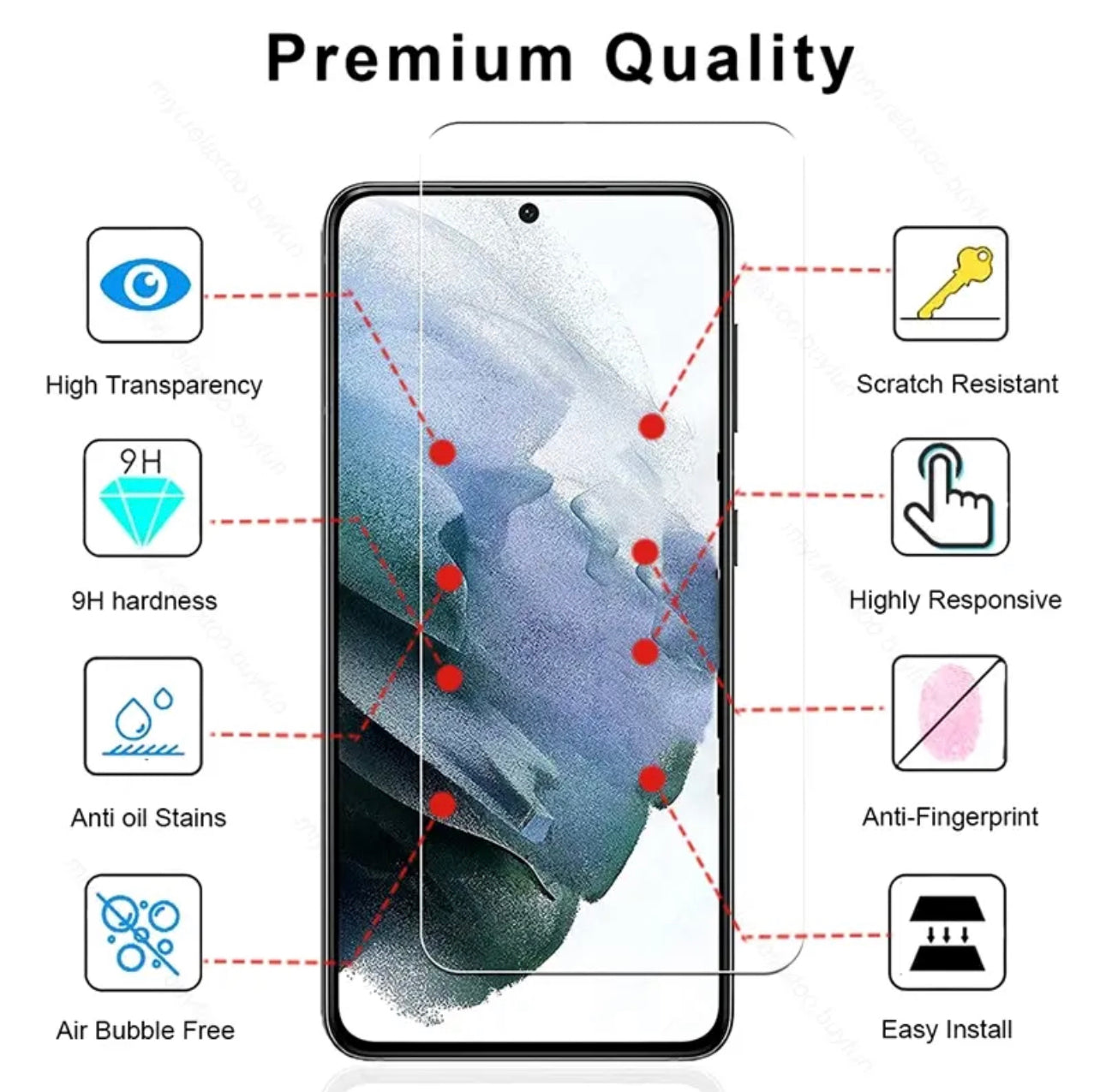 Yamizoo Premium 9H Clear ShatterProof Glass Screen Protector-2pks pour certains modèles Samsung Galaxy Yamizoo Premium 9H Clear ShatterProof Glass Screen Protector-2pks pour certains modèles Samsung Galaxy